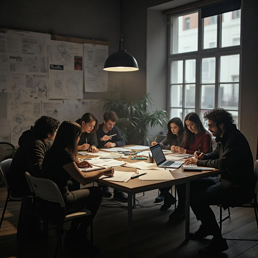 Estudiantes colaborando en un proyecto de diseño inclusivo